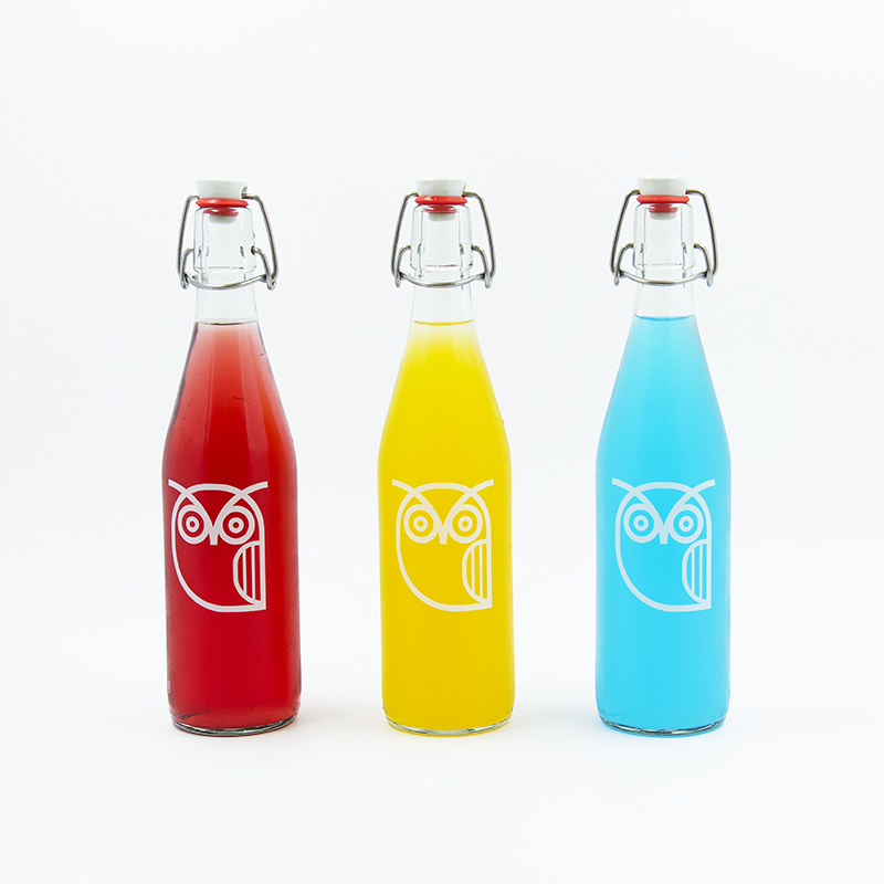 Bügelflasche mit Eulenmotiv