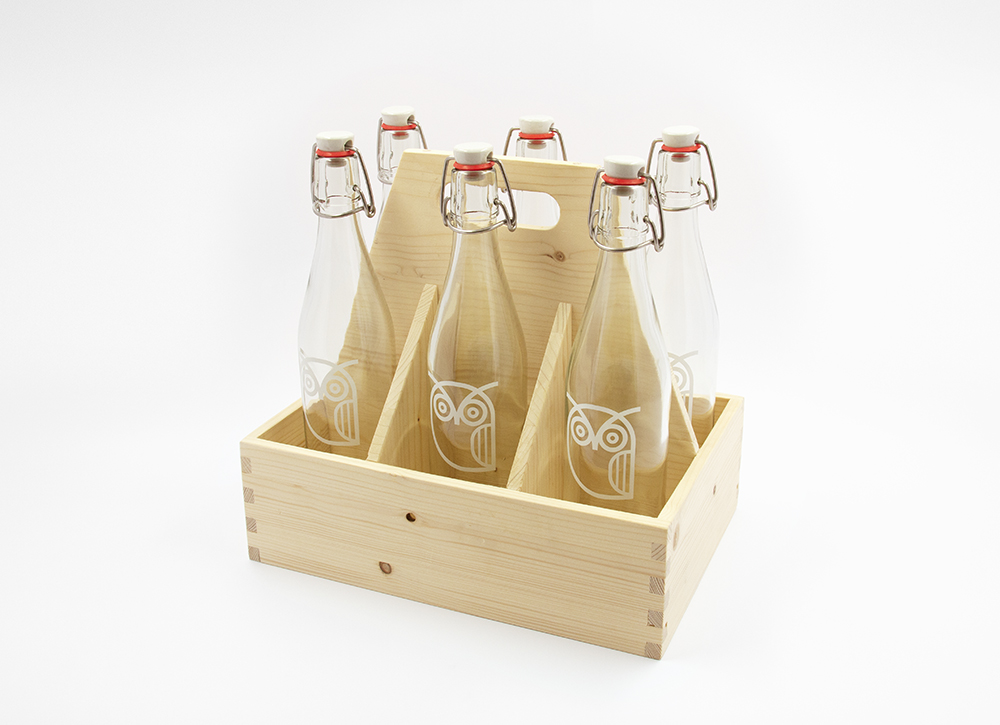 Getränkehalter aus Schweizer Fichtenholz