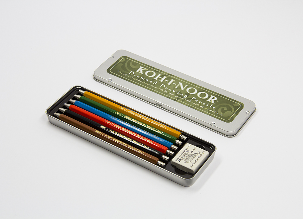 Farbstift-Set mit Fallminen-Mechanik