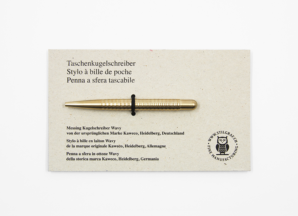 Taschenkugelschreiber aus Messing gerippt