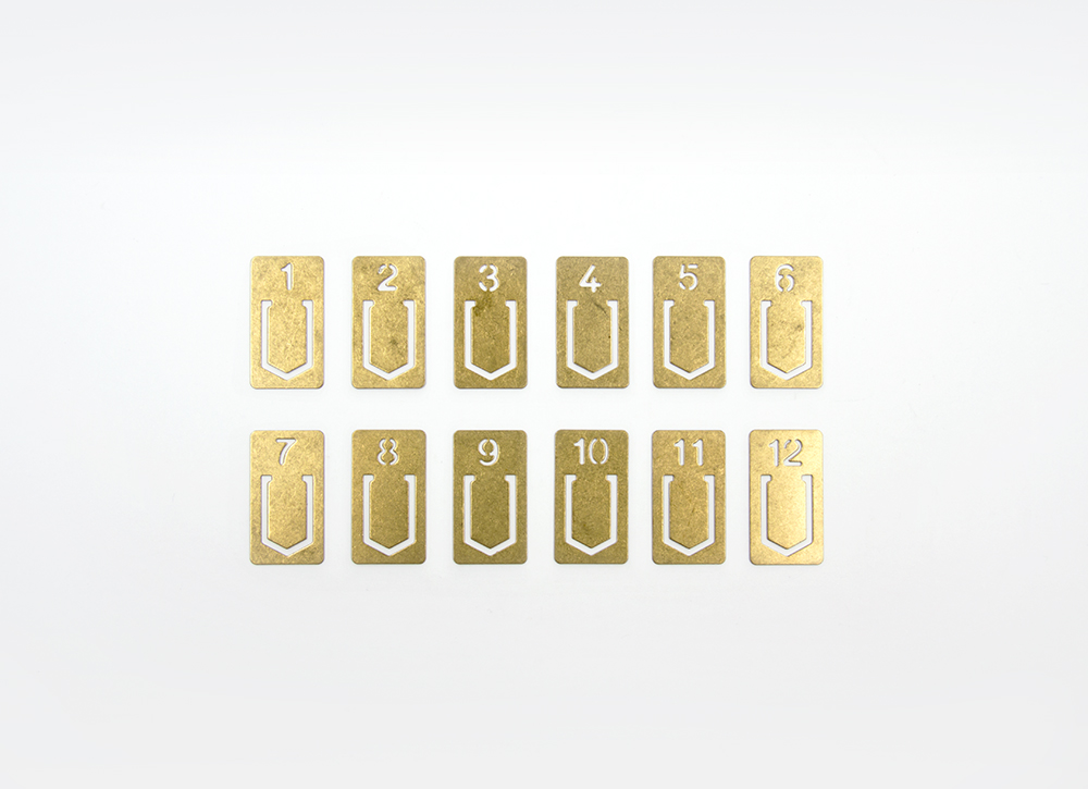 Nummern-Clips aus Messing